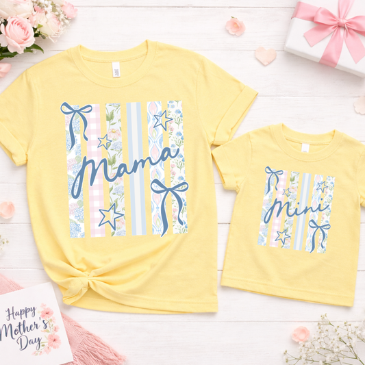 Mama & Mini Floral Stripes Tee