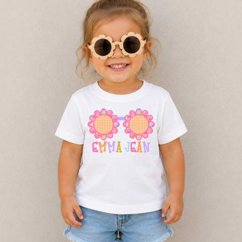Girly Sunglasses Name Tee