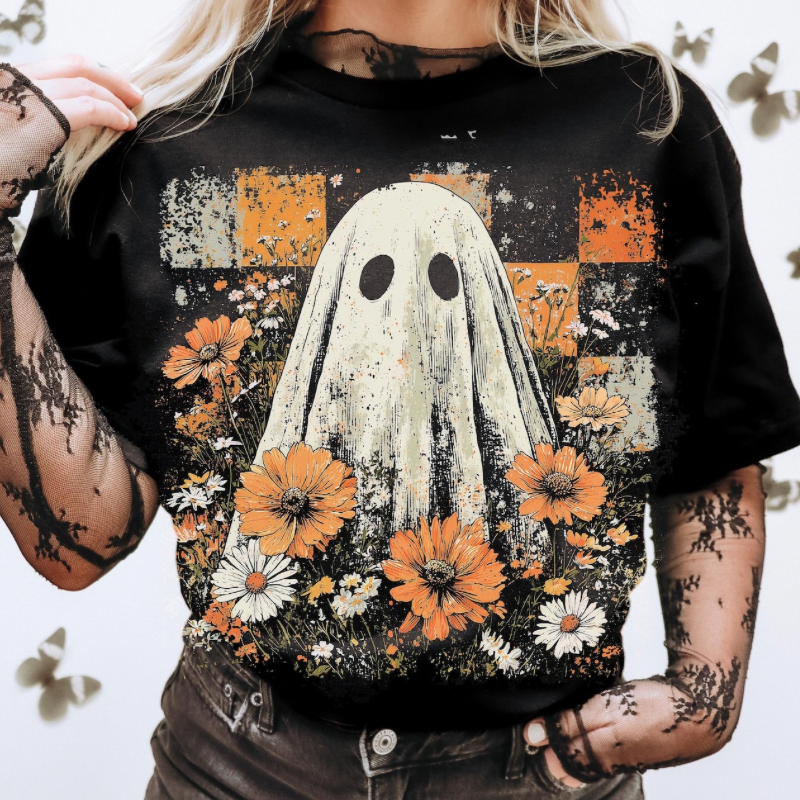 Grunge Floral Ghost Top