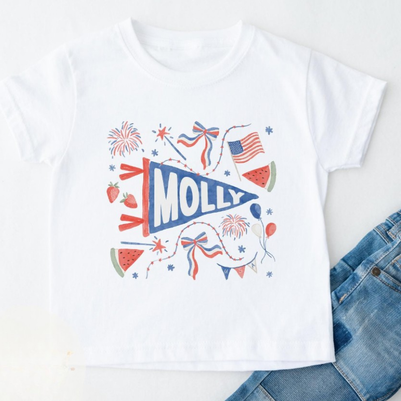Patriotic Pennant Name Tee