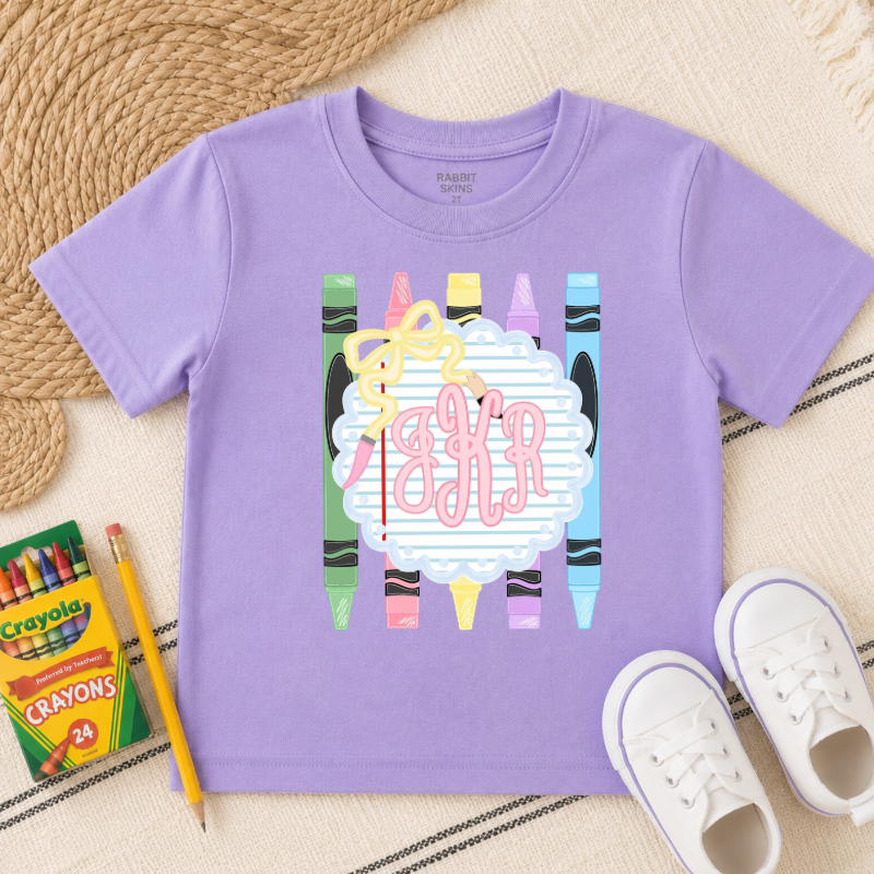 Crayon Monogram Tee
