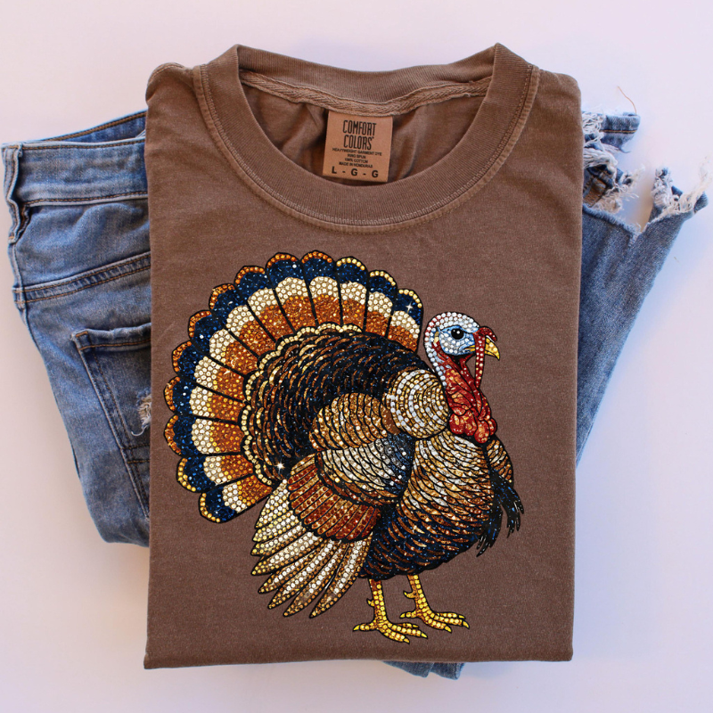 Faux Rhinestone Turkey Tee