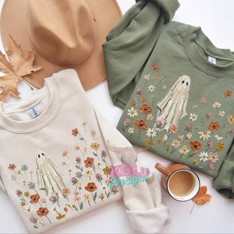 Floral Watercolor Ghost Top