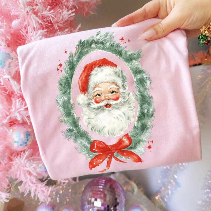 Santa Wreath Top