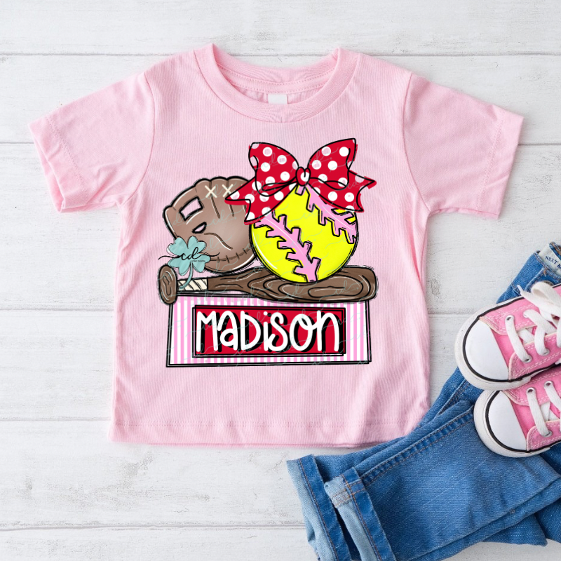 Faux Appliqué Ball Name Tee