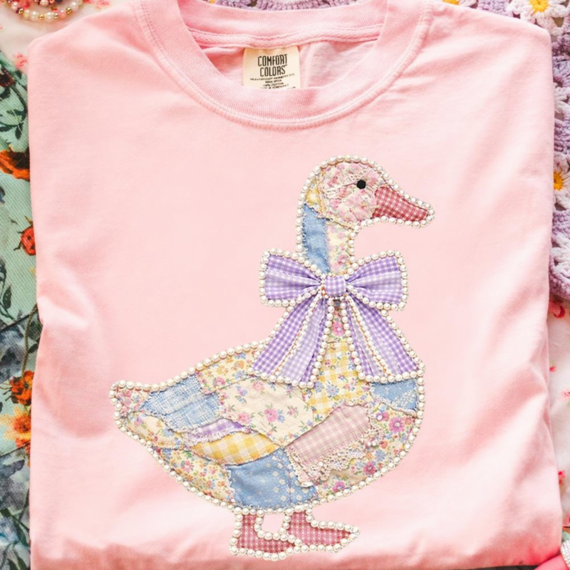 Faux Patchwork Goose Tee