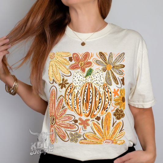 Brushstroke Pumpkin Top