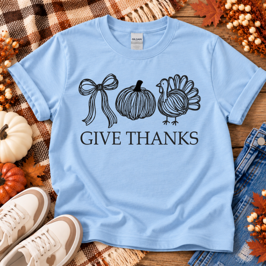 Give Thanks Drawn Tee