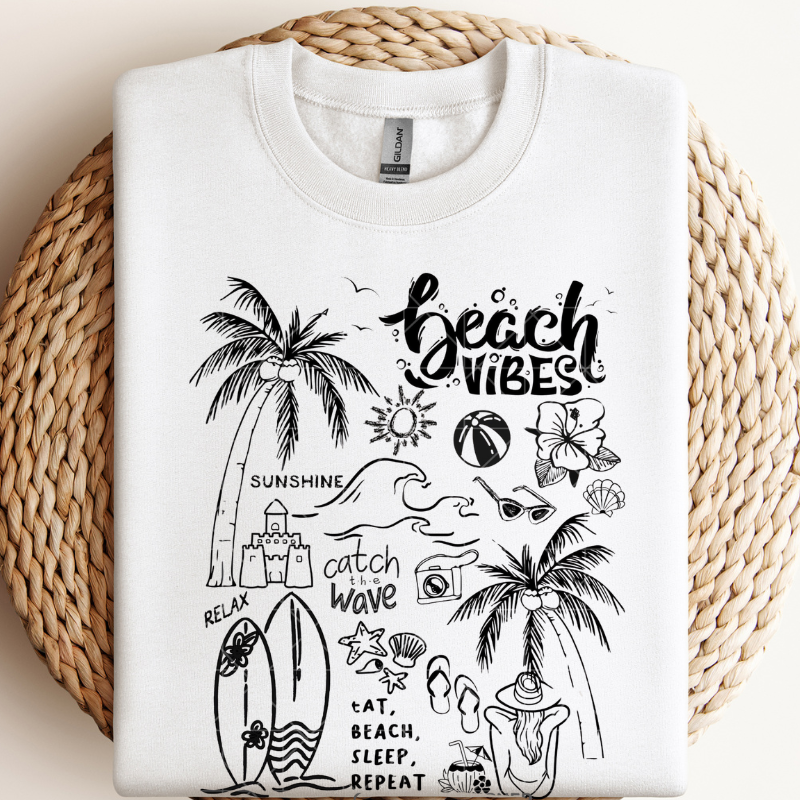 Beach Vibe Doodles Tee