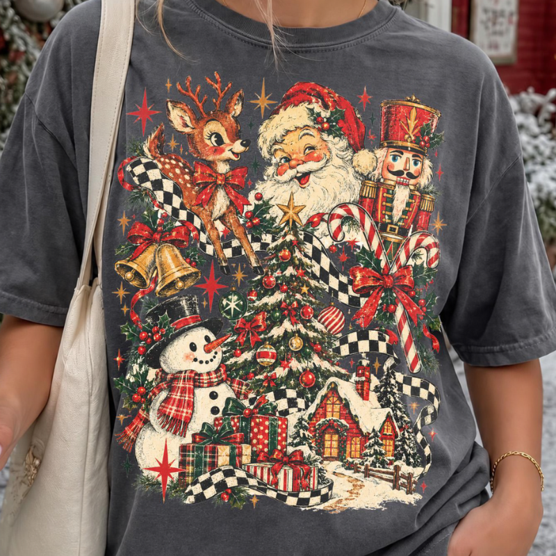 Vintage Christmas Collage Tee