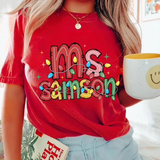 Christmas Lights Name Tee