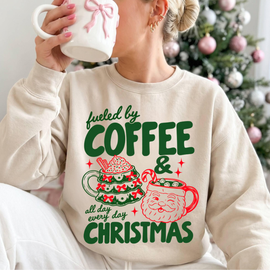 Fueled By Coffee & Christmas Top