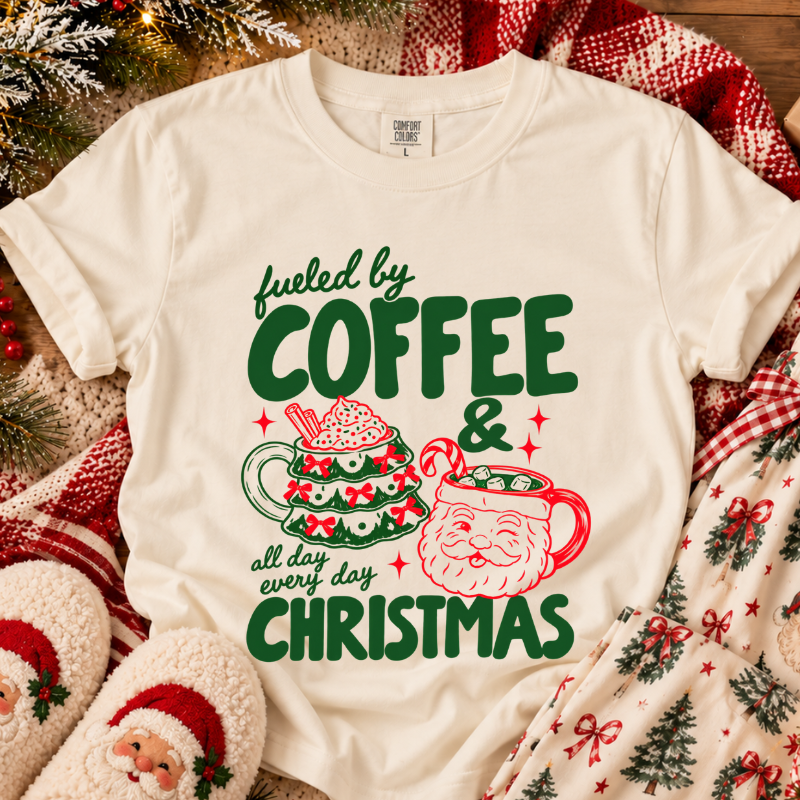 Fueled By Coffee & Christmas Top