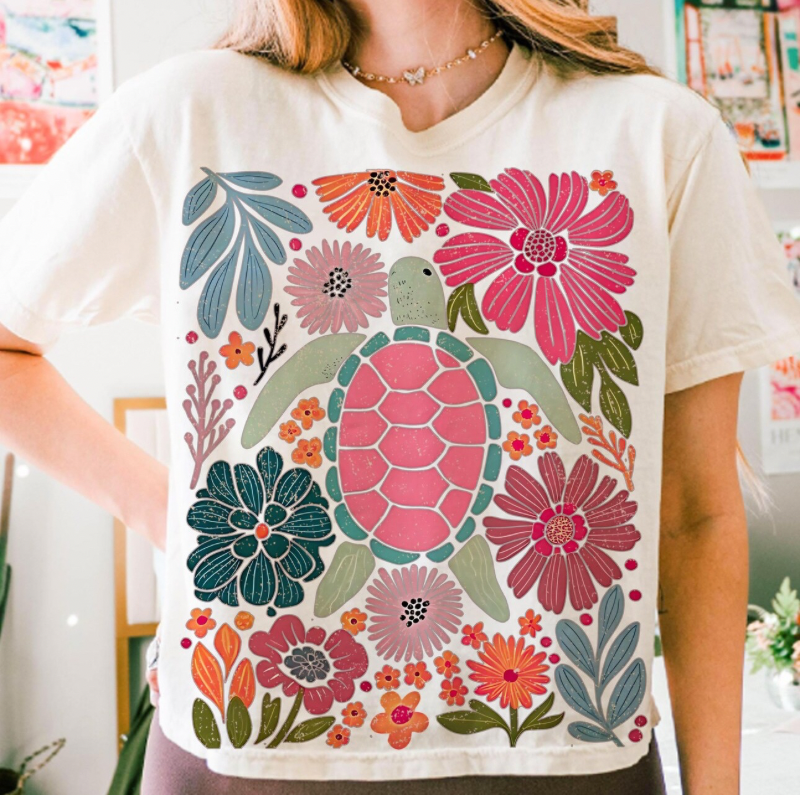 Floral Turtle Tee