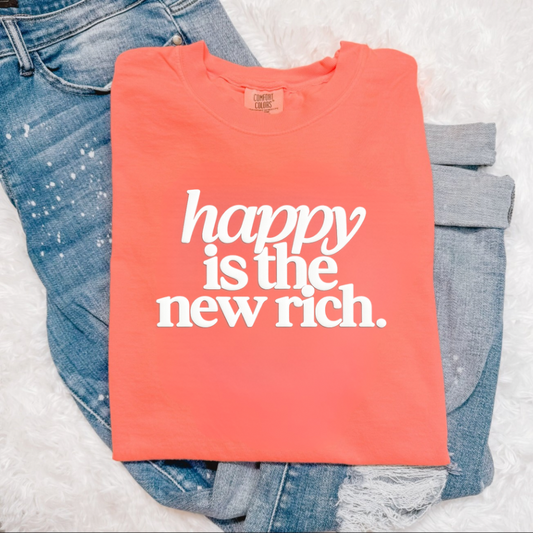 Happy is the New Rich (Puff) Tee