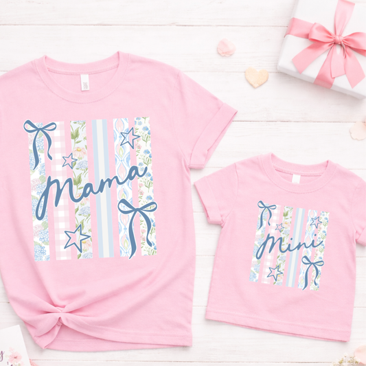 Mama & Mini Floral Stripes Tee