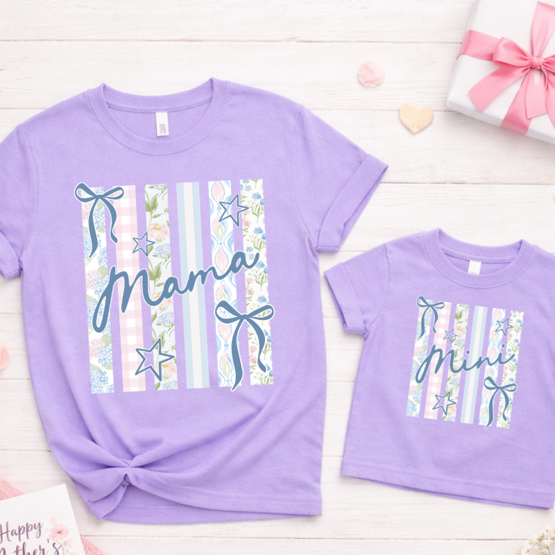 Mama & Mini Floral Stripes Tee