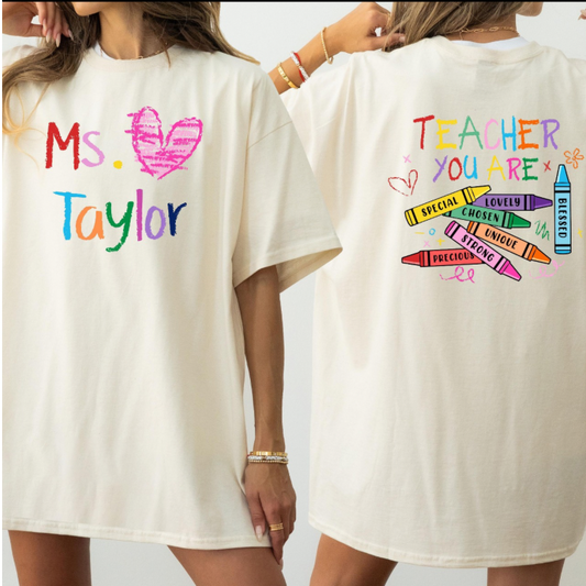 Crayon Custom Teacher Tee