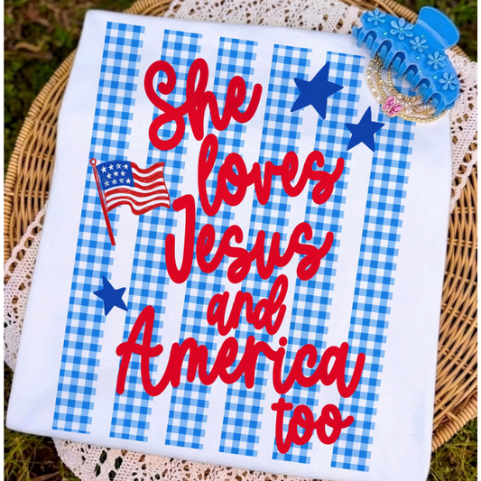 Jesus and America Too Tee