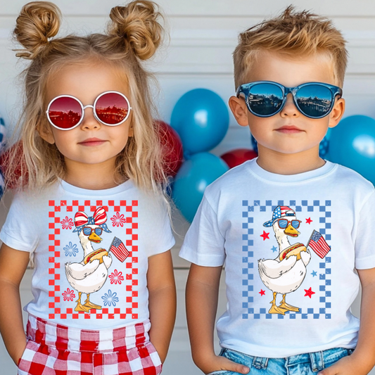 Checkered American Goose (Kids) Tee