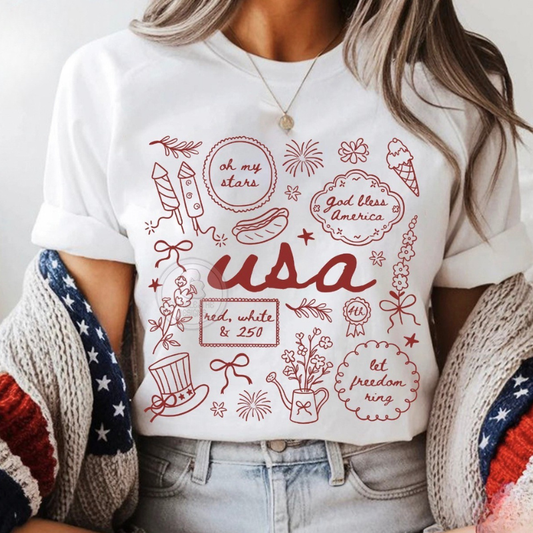 USA Doodle Tee