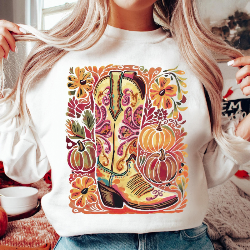 Fall Floral Boot Top