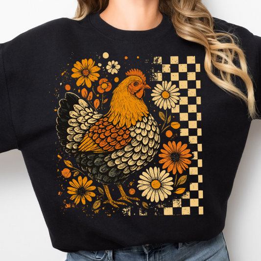 Checkered Fall Chicken Top