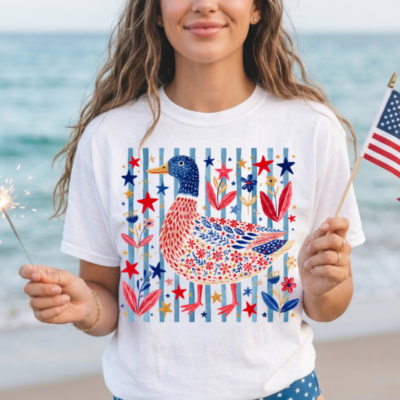 Red White Duck Tee