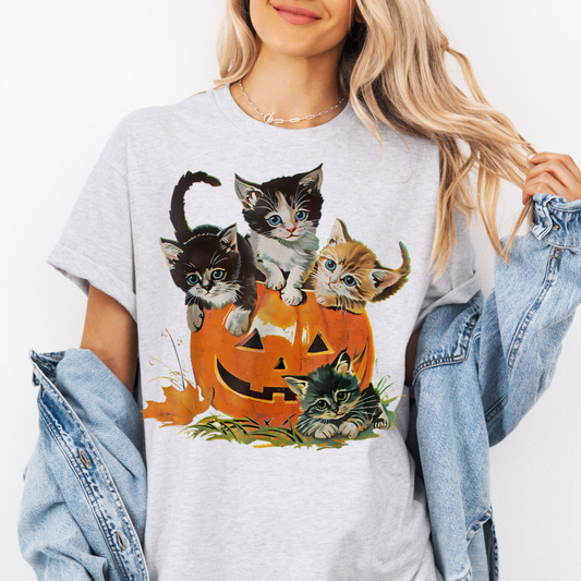 Vintage Spooky Kittens Top