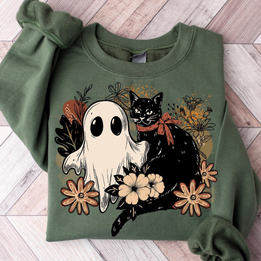 Floral Ghost Cat Top