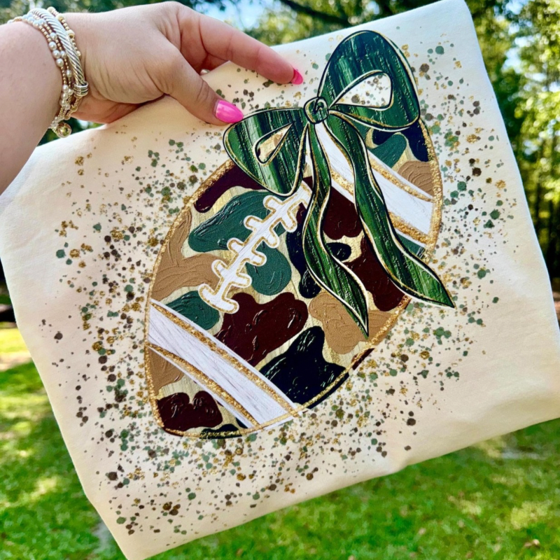 Camo Football Splatter Tee
