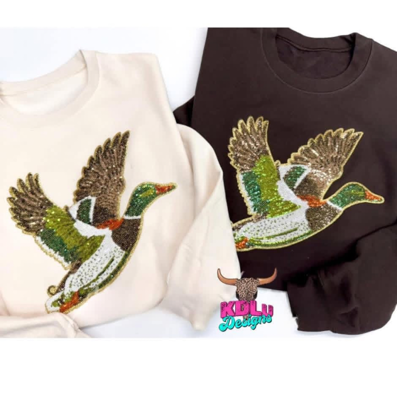 Hunting Sequin Patch Sweatshirts
