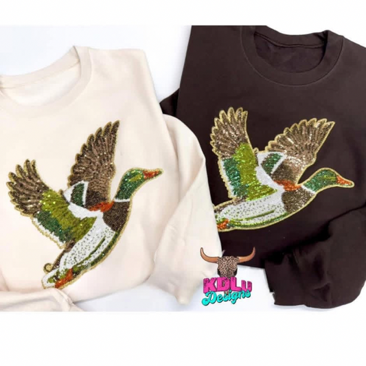 Hunting Sequin Patch Sweatshirts