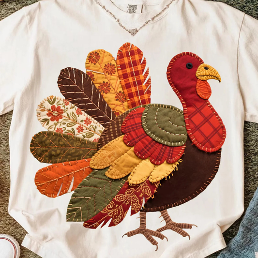 Faux Patchwork Turkey Tee