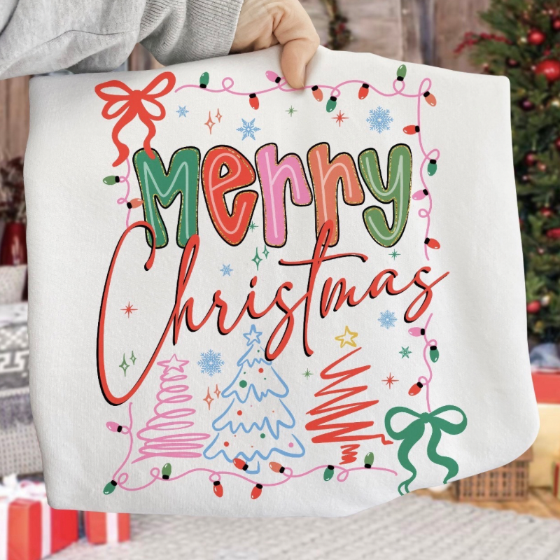 Bright Christmas Doodle Top