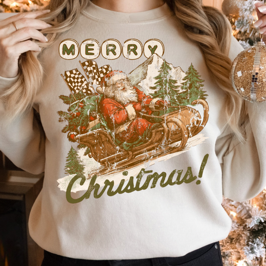 Vintage Santa Sleigh Top