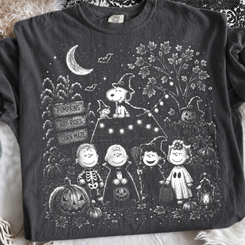 Halftone Halloween Beagle Tee