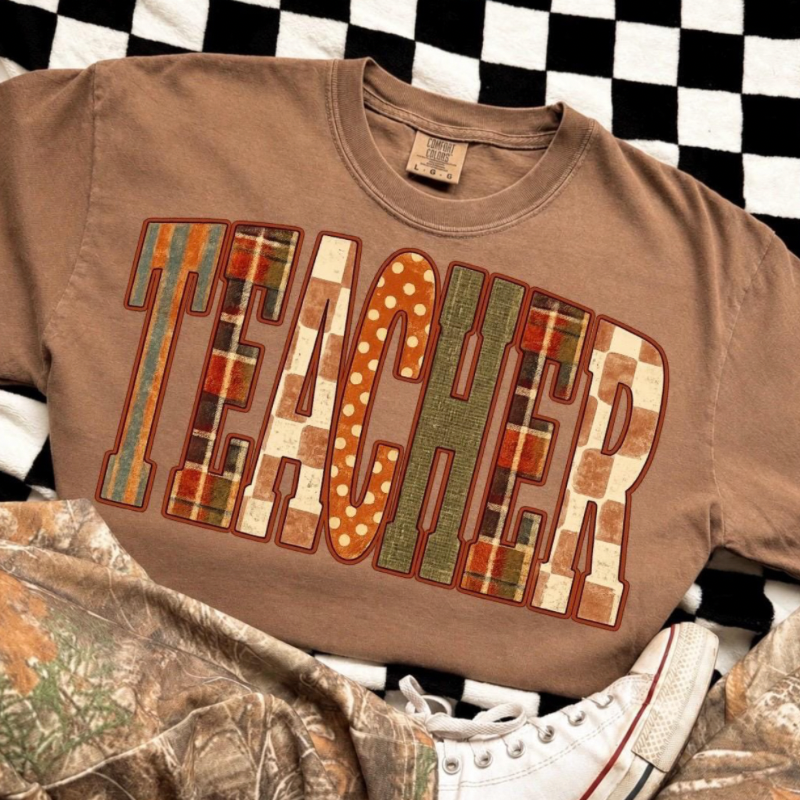 Fall Teacher Patchwork Tee