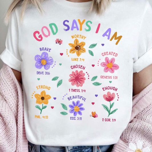 God Says Flower Tee