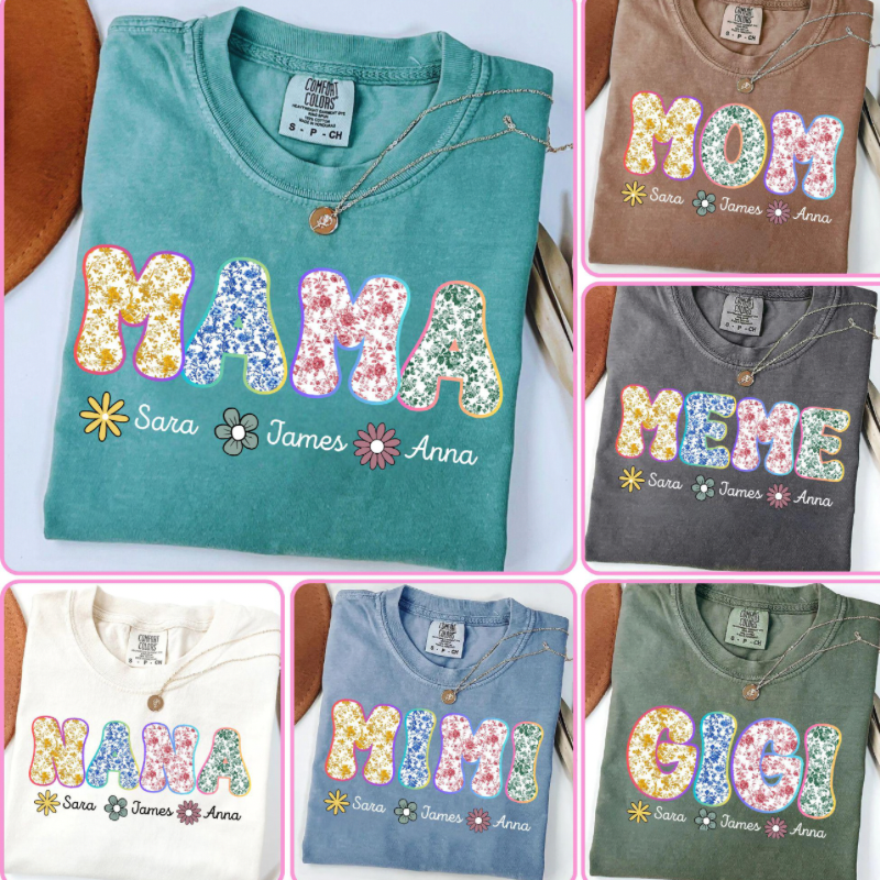 Custom Floral Mama Tee