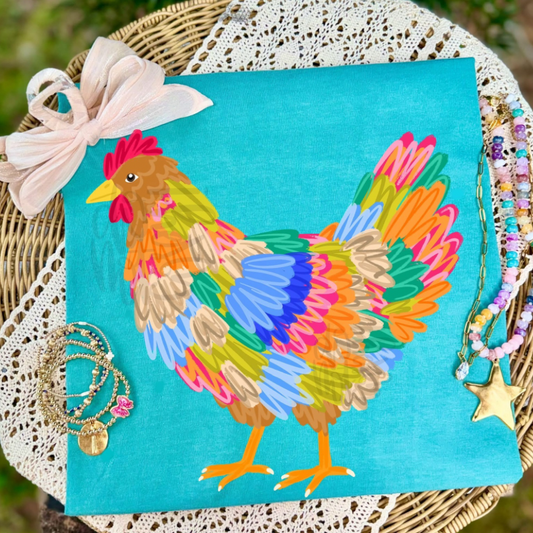 Colorful Chicken Tee