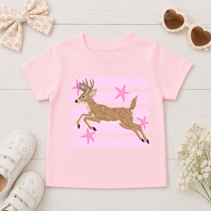 Deer Stripes & Stars Toddler Tee