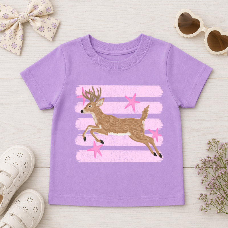 Deer Stripes & Stars Toddler Tee