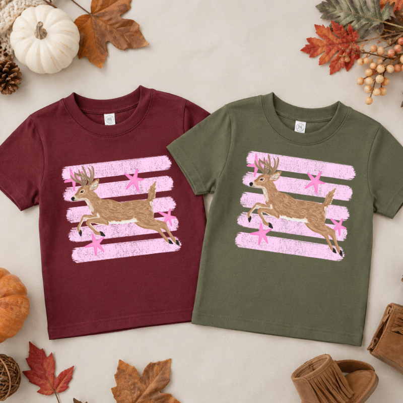 Deer Stripes & Stars Toddler Tee