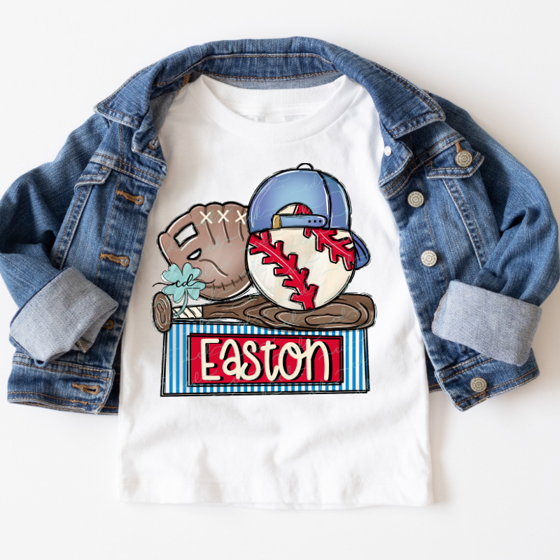 Faux Appliqué Ball Name Tee