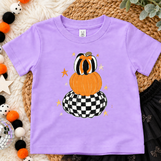 Checkered Pumpkin Trio (Kid) Tee