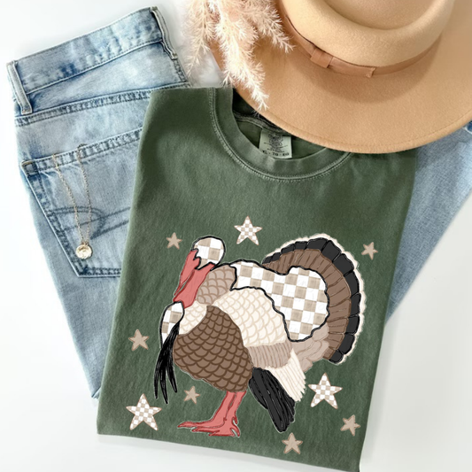 Checkered Turkey Top