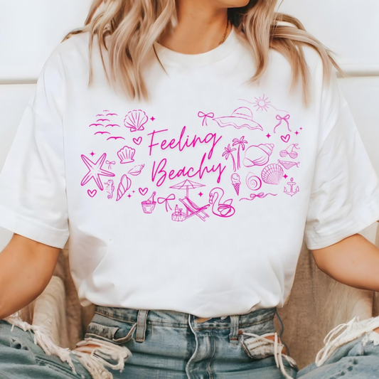 Pink Doodle Beachy Tee