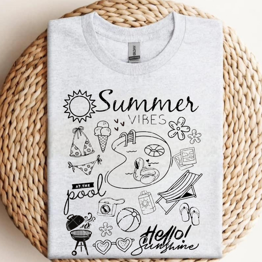 Summer Vibes Doodles Tee