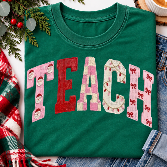 Pink/Red Christmas Teach Top